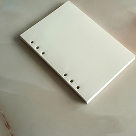 Resim 6 delikli A5 yapraklı klasör, 80 sayfa kalın 100g kağıt içerir: çizgili beyaz kağıt, düz beyaz kağıt, desensiz vellum, noktalı vellum, kareli vellum, beyaz kartlar (20 sayfa/kitap), siyah kartlar (20 sayfa/kitap) ve deri stili kartlar (20 sayfa/kitap) 