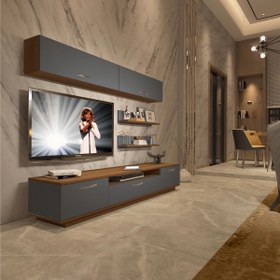 Resim Decoraktiv Trendstyle 5 Mdf Tv Ünitesi Tv Sehpası - Ceviz - Antrasit 