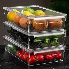 Resim Meleni Home 3nanlü Set Kapaklı Buzdolabı Düzenleyici Buzdolabı İçi Düzenleyici Organizer, Meleni Home 