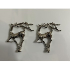 Resim Tepsi Kulpu - Epoksi Reçine Tepsi İçin - Geyik Model - 2 Adet Gümüş 