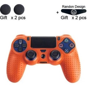 Resim Veri Kurbağa Kaymaz Silikon Kauçuk Kapak Sony Dualshock 4 Ps4 Pro İçin İnce Orange 