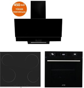 Resim Ferre Ve Afm Tech MS261 + FM7700 + FM3250 Eq Vitro. Elektrikli Siyah Dijital Ankastre Set 