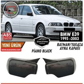 Resim Bmw 5 Serisi E39 1995-2004 Uyumlu Batman Yarasa Ayna Kapağı Piano Black Abs Plastik Sağ Sol Takım 00 Şüscaroto Aksesuar 