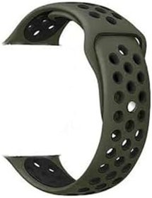 Resim Gpack Samsung Galaxy Watch 42mm ile Uyumlu 20mm Delikli Silikon Kordon, Koyu Yeşil 