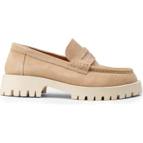 Resim Deery Kadın Hakiki Süet Bej Loafer Ayakkabı - 02034ZBEJC01 