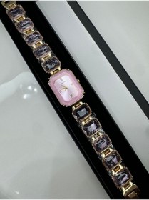 Resim CT STONES Swaroski Model Kristal Taşlı Sekizgen Çelik Saat 