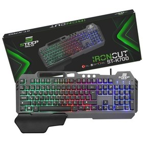 Resim Steep Solid ST-K700 Mekanik Hisli Bilek Destekli Kablolu Rainbow Işıklı Oyuncu Klavye 