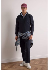 Resim Defacto Regular Fit Beli Bağcıklı Cepli Düz Paça Kalın Eşofman Altı D7836ax25aunv91 Lacivert 