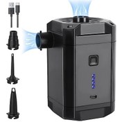 Resim Xiyyadms Siyah Taşınabilir Elektrikli Hava Pompası, 280l/dak Hava Akışı, 5000mah Batarya, 3 Uç, Şişirme/boşaltma, Pil Göstergesi, Abs Malzeme 