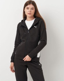 Resim Puma Classic Hooded Tracksuit Fl Kadın Kapüşonlu Polar Eşofman Takımı Siyah 