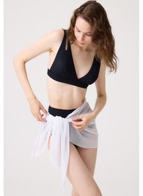 Resim Cottonhill Beyaz Transparan Tül Pareo Beyaz 