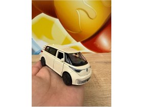 Resim Scntoys Welly Volkswagen Id.buzz Krem Diecast Metal Araba Oyuncak Volkswagen Minibüs Transporter Araba 