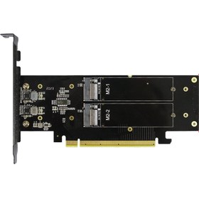 Resim M2X16 iHyper 4XM.2 NVMe (M-Key) to PCIe 4.0 X16 Bifurcation 256 Gbps RAID VROC Dönüştürücü Çevirici Adaptör Kart 