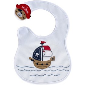 Resim Sevi Bebe Cırtlı Mama Önlüğü - Korsan Ayıcık 
