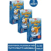 Resim Easyfishoil Plus Balık Yağı Tutti Frutti Aromalı 3 x 30 Çiğnenebilir Jel 