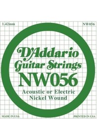 Resim D'addario Nw056 Nickel Wound Elektro Ve Akustik Gitar Tek Teli - .056 Aksesuar Ekstra Kalın Yapı, Maksimum Rezonans, Caz Ve Ritim Gitar İçin Güçlü Çıkış Gücü 