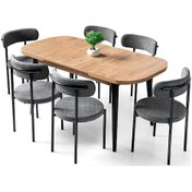Resim Venüs Alfa Mdf Mutfak Masa 6 Lı Sandalye Takımı 80x130 