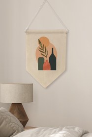 Resim Oturma Odası Duvar Dekoru, Pinterest Oda Dekoru, Boho Kanvas Flama Askılı Duvar Örtüsü NO:473 - Renkli - 18 / 30 x 40 