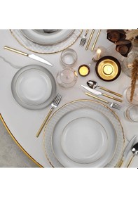 Resim Kütahya Porselen Mood Altın Fileli 24 Parça Yemek Takımı 