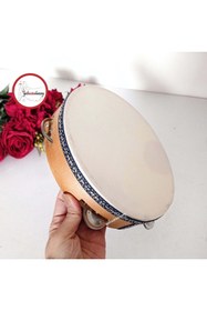 Resim Gelincimherşey Metal Zilli Ahşap Kasnak 22 Cm Çap Deri Tef 