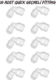 Resim Su Arıtma Cihazı Filtreleri Bağlantı Aparatı 1/4 L Dirsek Quick Geçme (10 Adet ) 