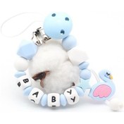 Resim Yenı Özel Ad Silikon Diş Çıkarma Emzik Klipsi Silikon Boncuk Emzik Zinciri Tutucu Meme Sevimli Kuğu Bebek Çiğnemek Oyuncaklar Speen Şeffaf 