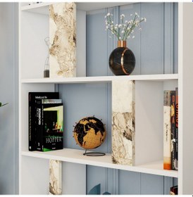 Resim Variant Variant Lima Kitaplık - Beyaz / Beyaz Mermer 