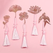 Resim Yaratıcı Metal Pirinç Yaprak Damar Antik Tarz Hollow Kültürel ve Yaratıcı Kitap Ayracı, Lotus Klasik Tarzı İçin Zarif Öğretmenler Günü Hediye Kutusu 