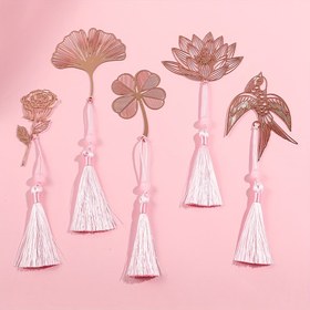 Resim Yaratıcı Metal Pirinç Yaprak Damar Antik Tarz Hollow Kültürel ve Yaratıcı Kitap Ayracı, Lotus Klasik Tarzı İçin Zarif Öğretmenler Günü Hediye Kutusu 