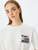 Resim Tom ve Jerry Lisanslı Arkası Baskılı Oversize Tişört 