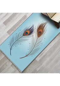 Resim Evaşk Namazlık Dokuma Halı Kaymaz Muslumana Seccade 80 x 130 TURKUAZ EVAŞK406D80 