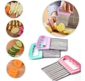 Resim Seinns Teknoloji Çeyizlik Paslanmaz Tırtıklı Patates Cips Dilimleyici 