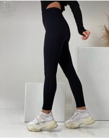 Resim Lalin Kadın Siyah Toparlayıcı Fitilli Örme Taytsiyahs/M Siyah 