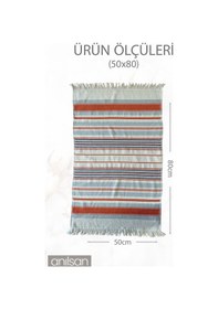 Resim Azure Çizgi Detay Plaj Havlusu %100 Pamuk 50x80 