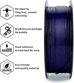 Resim ZIRO PLA parlak filament 1,75 mm 3D yazıcı filamenti, PLA 1,75 mm elmas serisi, 1 kg, boyut doğruluğu +/- 0,05 mm, elmas mavi 