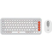 Resim Logıtech Pop Icon Combo, Beyaz-turuncu, 920-013076, Kablosuz, Türkçe Q, Klavye Mouse Set Lazer 