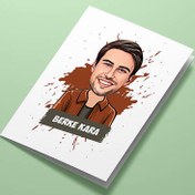 Resim Güler Yüzlü Erkek Karikatürlü Tebrik Kartı 
