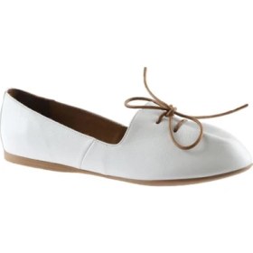 Resim Bueno Shoes Beyaz Deri Kadın Düz Babet 