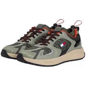 Resim Erkek Farklı Materyalli Runner Sneaker - Yeşil Pewter Green 