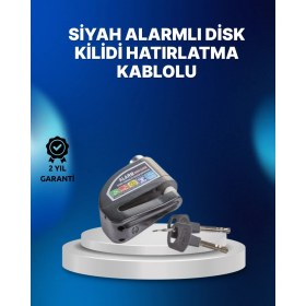 Resim Pileli Store Suya Dayanıklı 110DB Alarmlı Çelik Disk Kilidi 