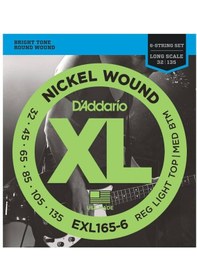 Resim D'addario Exl165-6 Long Scale 6 Telli Bas Gitar Teli 32-135 