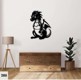 Resim Metal Ejderha Duvar Sanatı Dekoru, Siyah, Modern Fantezi Tasarım, Ev için 3D Duvar Heykeli 27,5x19,7 inç (70X50) 