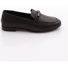 Resim Dgn 506 Kadin Loafer Ayakkabi Siyah Napa 