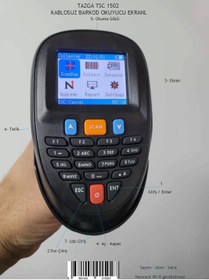 Resim TAZGA TSC 1502-3 KABLOSUZ BARKOD OKUYUCU EKRANLI 