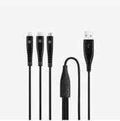 Resim mojue by ttec Ekstra Dayanıklı Trio Şarj Kablosu USB-A - USB-C / 