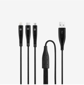 Resim mojue by ttec Ekstra Dayanıklı Trio Şarj Kablosu USB-A - USB-C / 
