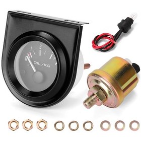 Resim Xindoker 12v Evrensel Araba Yağ Basıncı Göstergesi 0-7kg - Sensörlü Plastik Ve Metal Konstruksiyonlu 52mm Ölçüm Aleti 