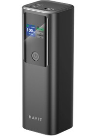 Resim Havit PB50 PD140W Dijital Ekranlı 27000mAh Yüksek Kapasiteli Powerbank – Siyah 