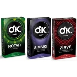 Resim Okey Prezervatif Rötar 10 Lu + Sımsıkı 10 Lu + Zirve 10 Lu 
