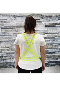 Resim Reflektörlü Bisikletçi - Motorcu Elastik Ikaz Yeleği - Neon 